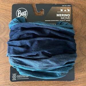Buff Merino Move Multifunctional Neckwear in Teal and Navy Blue